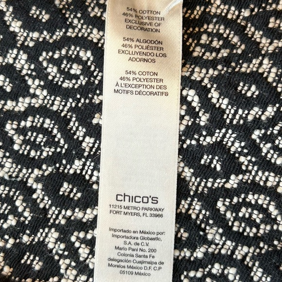 Chico’s Diamond Jacquard Moto Jacket Sz 4 EUC - Picture 11 of 16